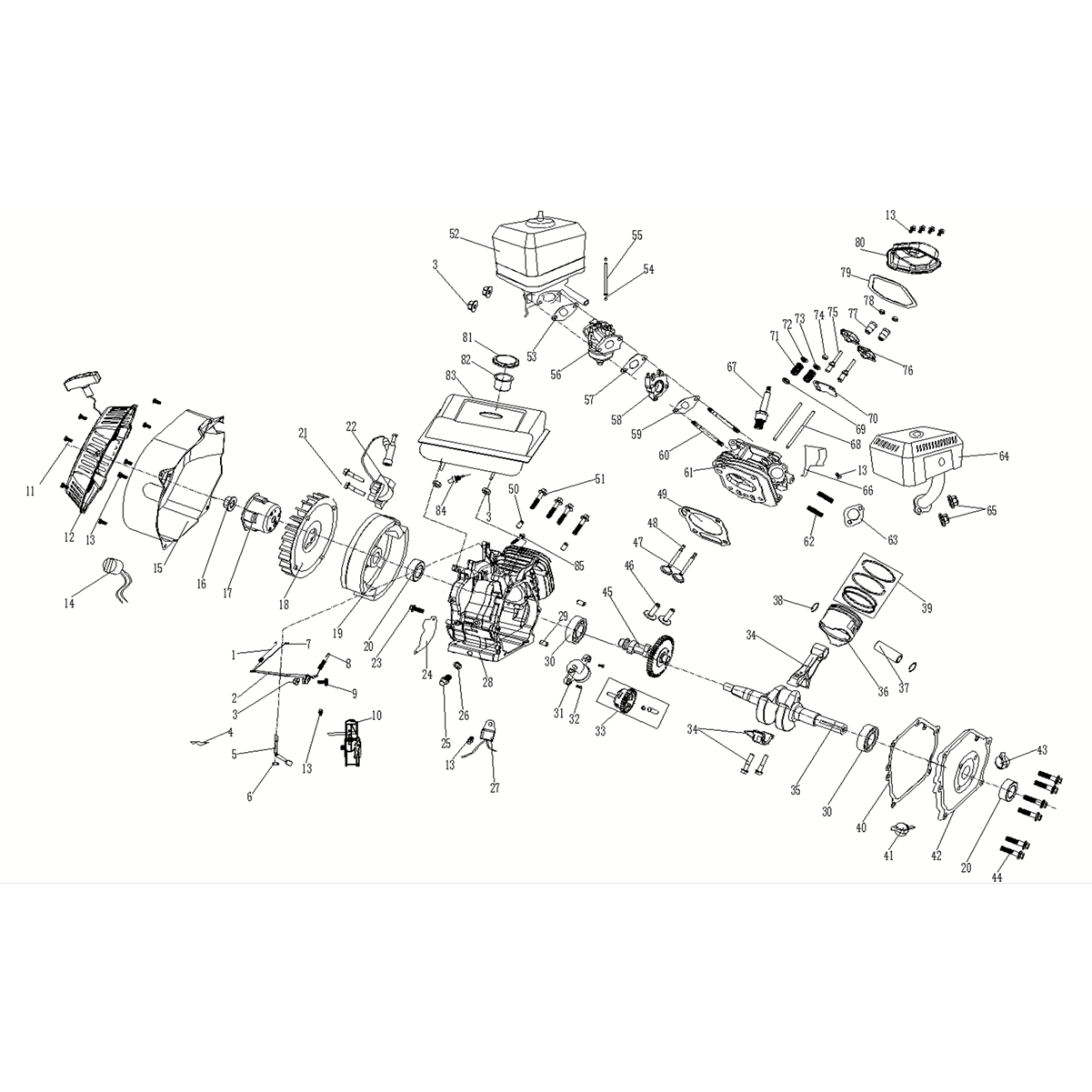 Мотопомпа бензиновая для грязной воды WPD-1300
